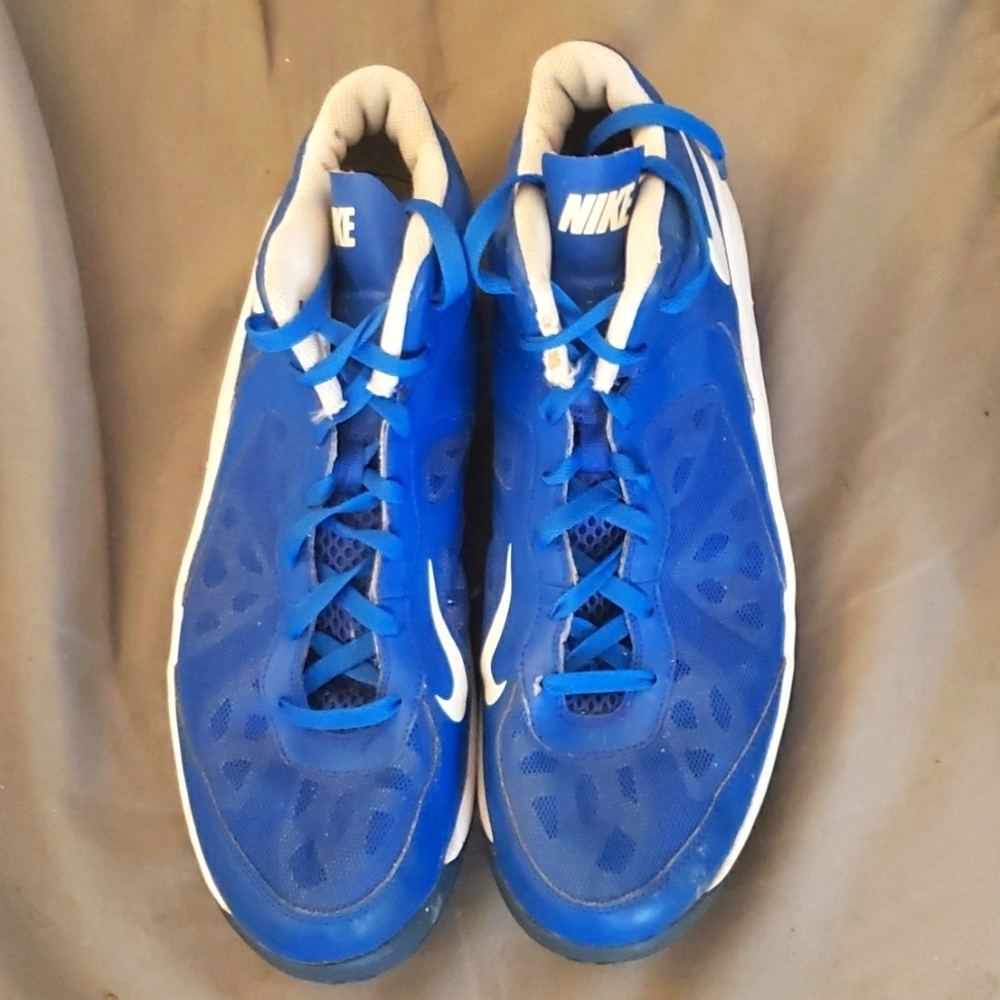 Nike Dual Fusion BB Blue and White Mens Basketball Shoes Size 14